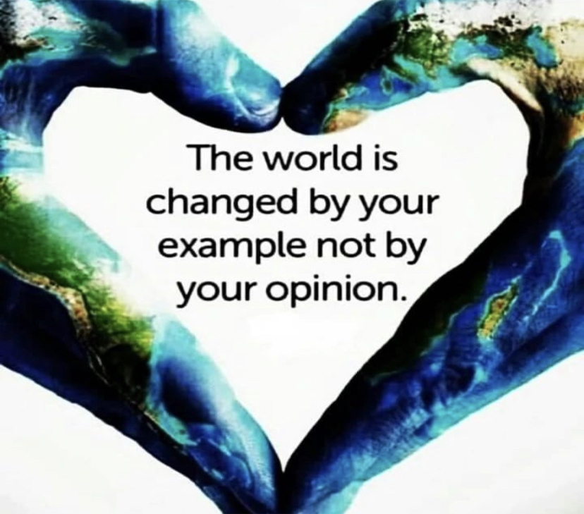 The world is changed by your example not your opinion copy