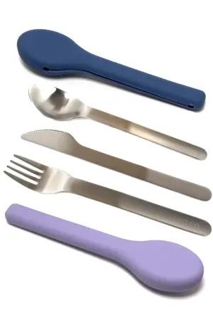 Travel Cutlery 3 piece set 2 colors Sea Blue / Soft Pink